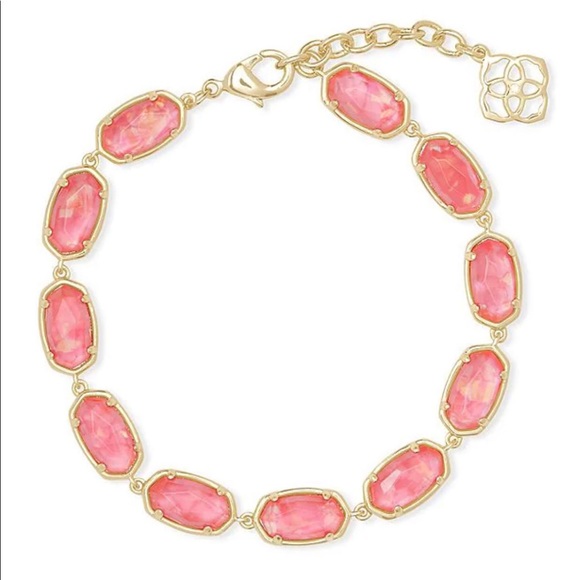 NWT Kendra Scott RARE & Retired Grayson Bracelet Iridescent Coral Illusion Gold! - Picture 7 of 16